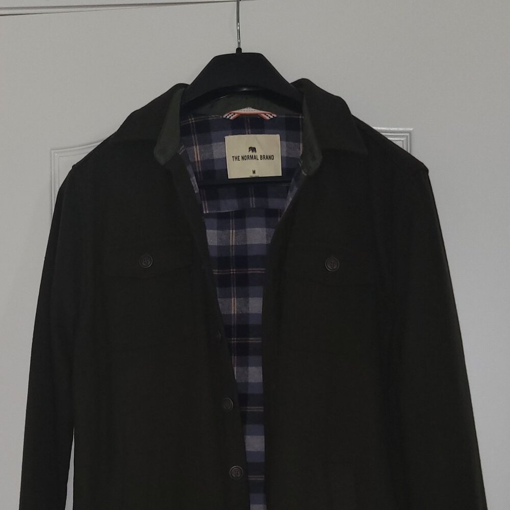 The Normal Brand Brightside Flannel Lined Workwear Jacket Men's M Shacket Green